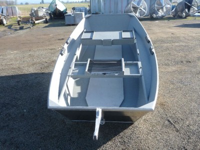 Small aluminum boat made by Koffler Boats